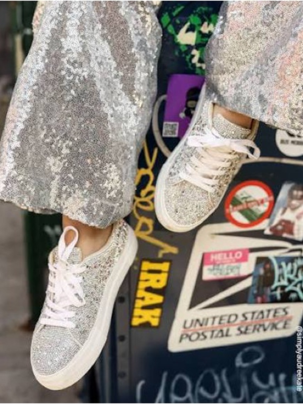 Betsey Johnson Silver Sidny Rhinestone Sneakers